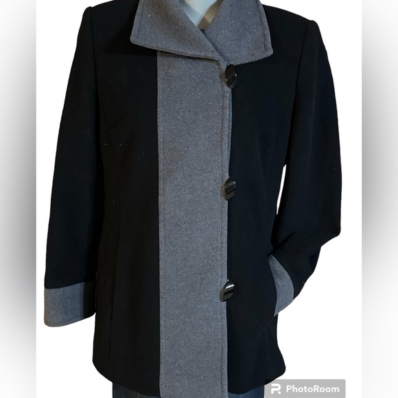 Color Block Pea Coat - Picture 1 of 9